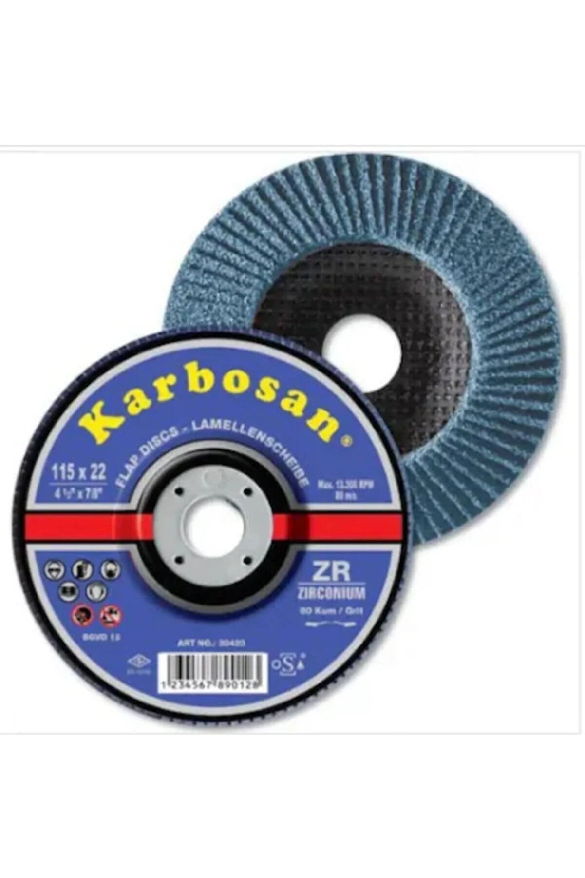 Karbosan 115x22.23 40 Kum Zirkonyum Flap Disk Premium Line (983450)