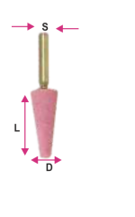 Vhex Form E Konik 12x40x6mm EKR Saplı Taş