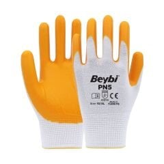 Beybi PN5 Naylon Nitril Eldiven Sarı