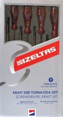 İzeltaş 4100008107 Kraft Seri 7 Parça Tornavida Takımı