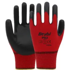 BEYBİ PN2 Eldiven Kırmızı-Siyah 1 Koli ( 504 Çift )