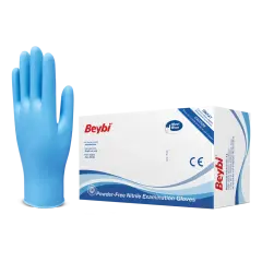BEYBİ MAVİ PUDRASIZ NİTRİL MUAYENE ELDİVENİ