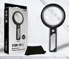2290 Işıklı El Tipi Büyüteç 15X (10X/5X)