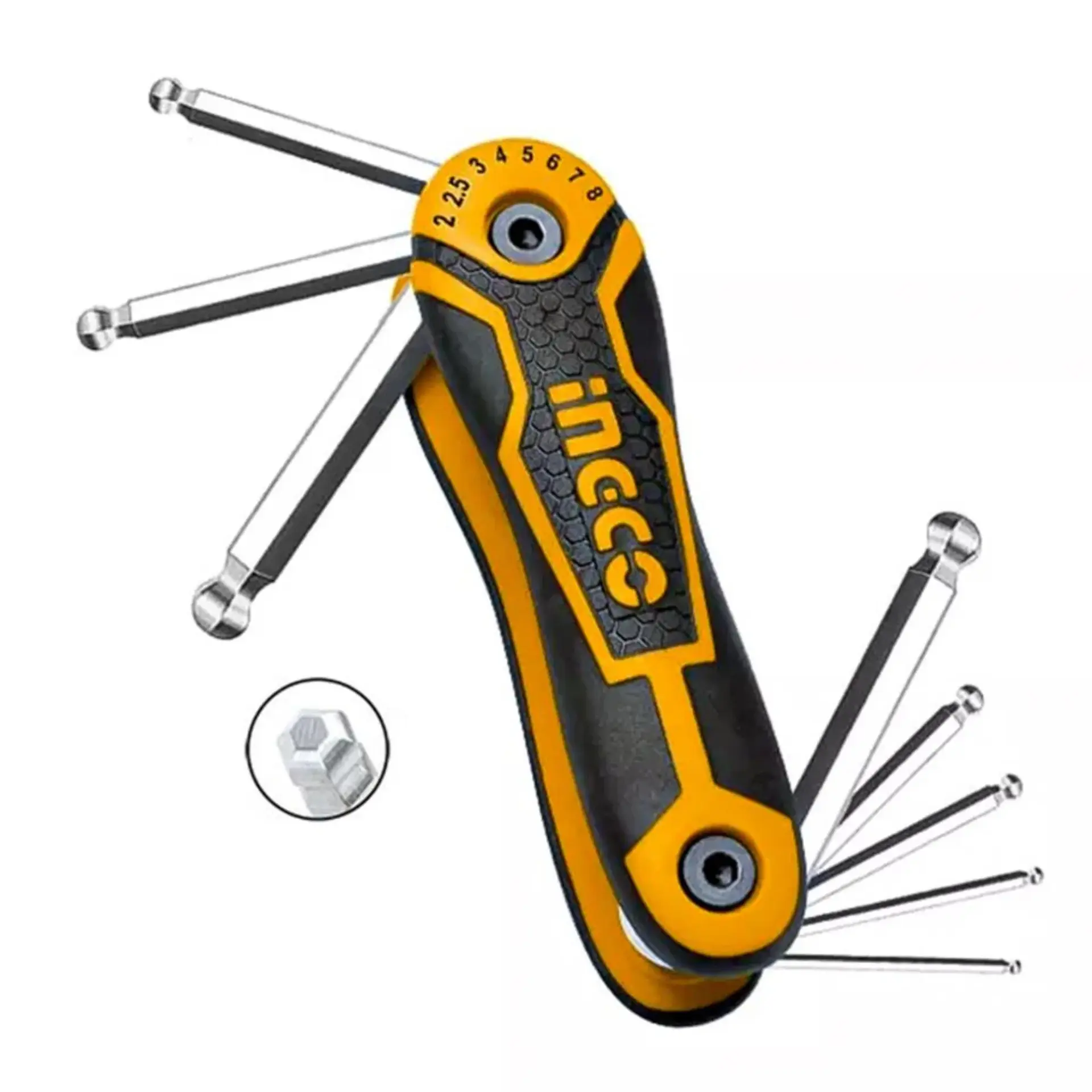 İNGCO HHK14082 Yuvarlak Uçlu Allen Seti 6'lı