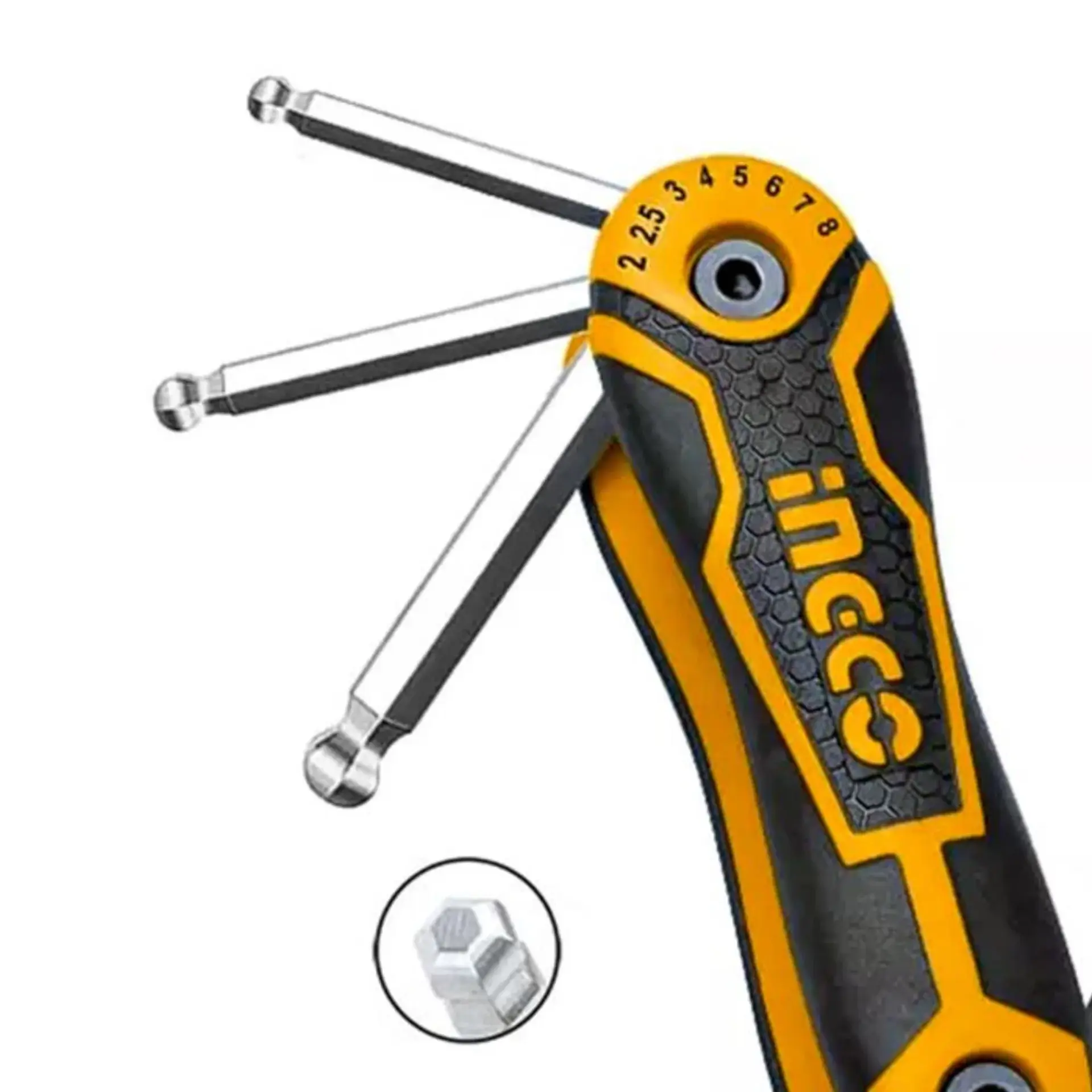 İNGCO HHK14082 Yuvarlak Uçlu Allen Seti 6'lı