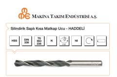 MTE 8.5 mm HSS DIN 338 Haddeli Metal Matkap Ucu Silindirik Saplı B00000000850