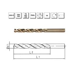 MTE 6 mm HSS DIN 338 Silindirik Saplı Kısa Matkap Ucu Altın Seri Mat B00005000600