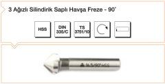 MTE 8.3 mm HSS DIN 335/C 3 Ağızlı Silindirik Saplı Havşa Freze - 90˚  B00313120830