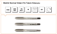 MTE M8 HSS DIN 352 Metrik Normal Vidalı 3lü Takım Kılavuzu B00100040800