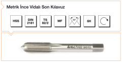 MTE M12x1.25 HSS - E DIN 374/C Metrik İnce Vidalı Düz Kanallı Makina Kılavuzu B00104121206