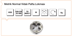 MTE M5x0,8 Metrik Normal Vidalı Pafta Lokması B00110020500