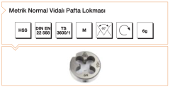 MTE M4 Metrik Normal Vidalı Pafta Lokması B00110020400