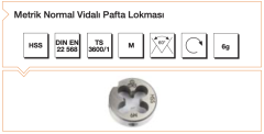 MTE M10x1,5 Metrik Normal Vidalı Pafta Lokması B00110021000