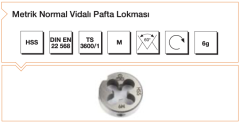 MTE M12 Metrik Normal Vidalı Pafta Lokması B00110021200