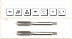 MTE M12x1.25 HSS DIN 2181 Metrik İnce Vidalı 2'li Takım Kılavuzu