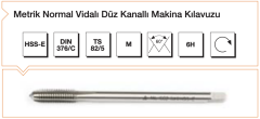 MTE M16 HSS-E DIN 376/C Metrik Normal Vidalı Düz Kanallı Makina Kılavuzu B00105781600